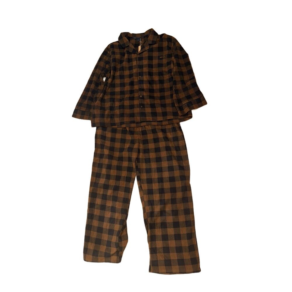 Skims Size 4X Plaid Sleep Set Jasper Buffalo Check Holiday Brown pajamas no box